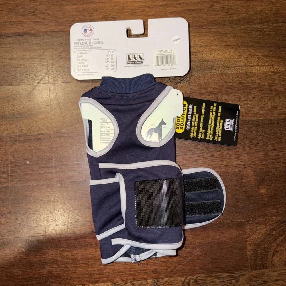New York Yankees Petwear Soothing Solution Sz XS Navy Tummy Band Zip Official